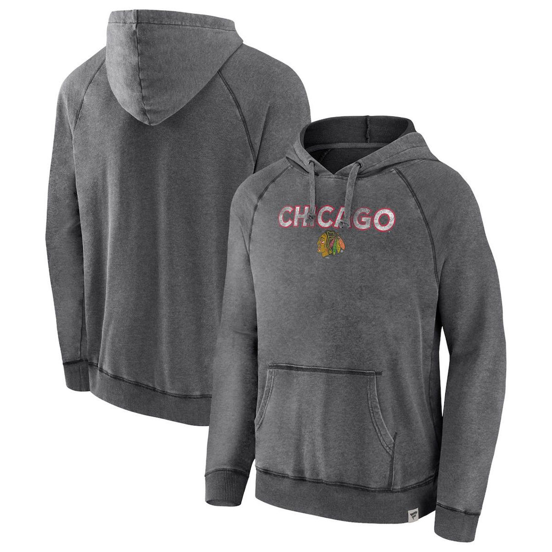 Fanatics Branded Men's Gray Chicago Blackhawks Special Edition 2.0 Weathered Pullover Hoodie