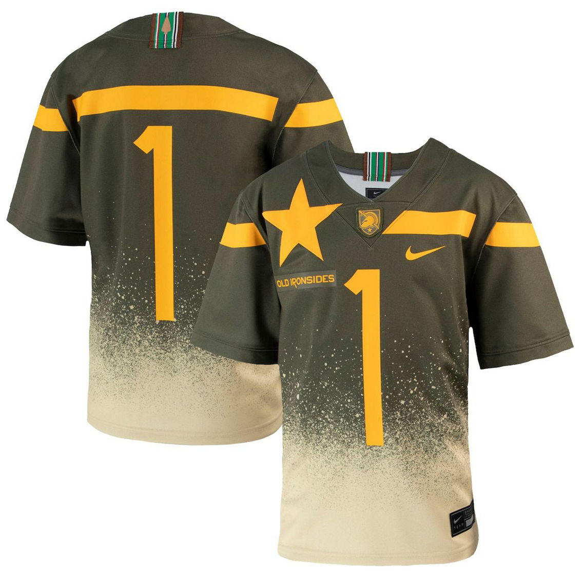 Nike Youth #19 Olive Army Black Knights 1st Armored Division Old Ironsides Untouchable Football Jersey - Image 2 of 4