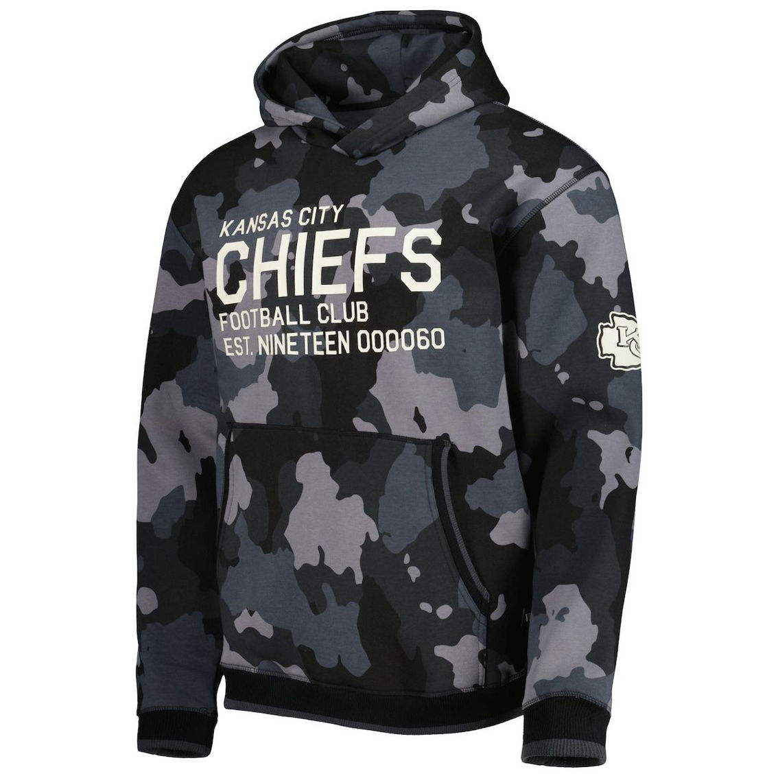 The Wild Collective Men's Black Kansas City Chiefs Camo Pullover Hoodie - Image 3 of 4