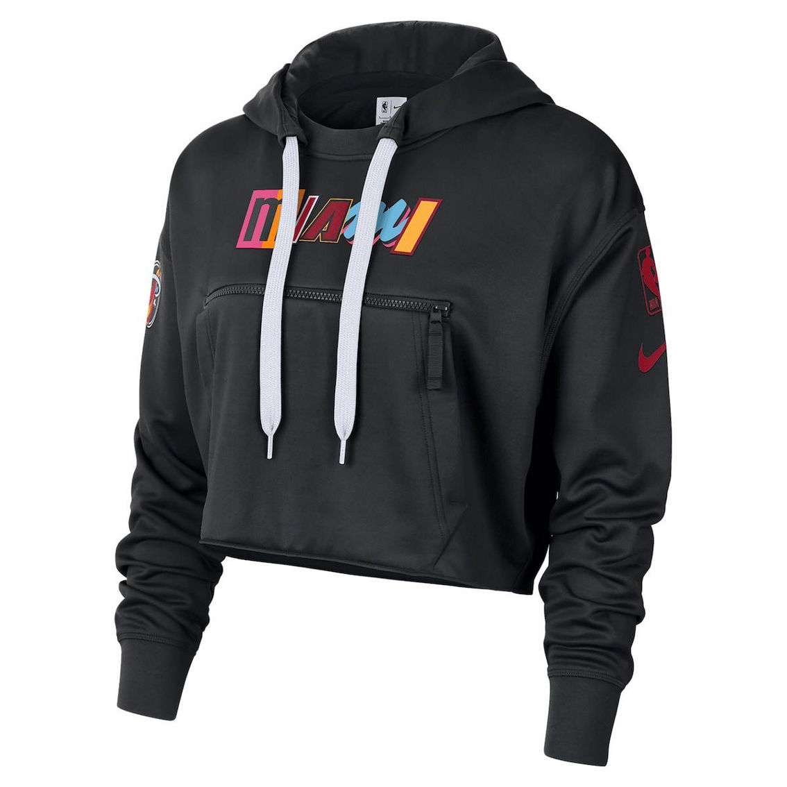 Nike Women's Black Miami Heat 2022/23 City Edition Courtside Pullover Hoodie - Image 3 of 4