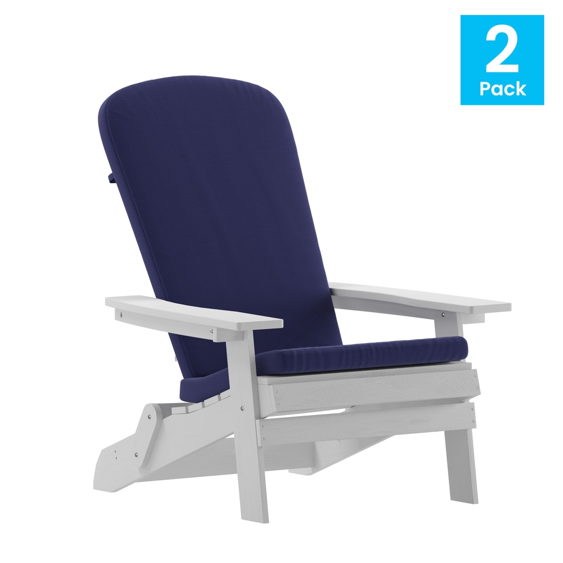 Flash Furniture 2PK Folding Adirondack Chairs-Cushions - Image 4 of 5