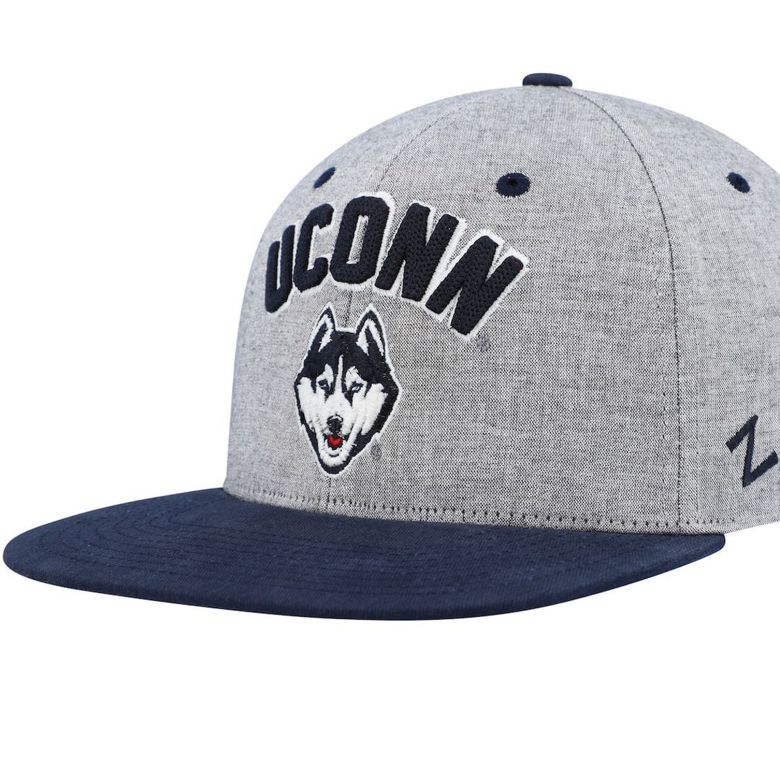 Zephyr Men's Gray/Navy UConn Huskies High Cut Snapback Hat