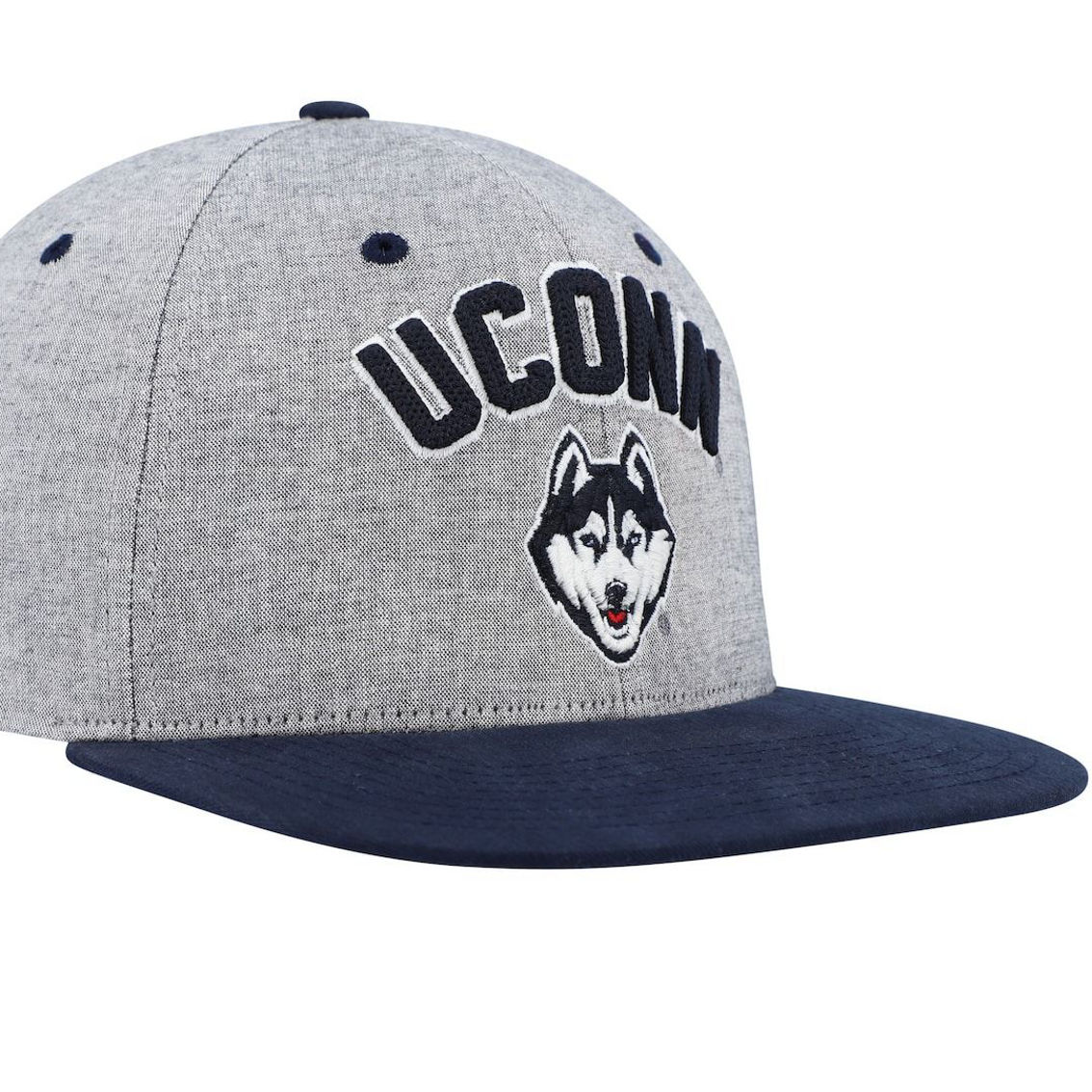Zephyr Men's Gray/Navy UConn Huskies High Cut Snapback Hat - Image 4 of 4