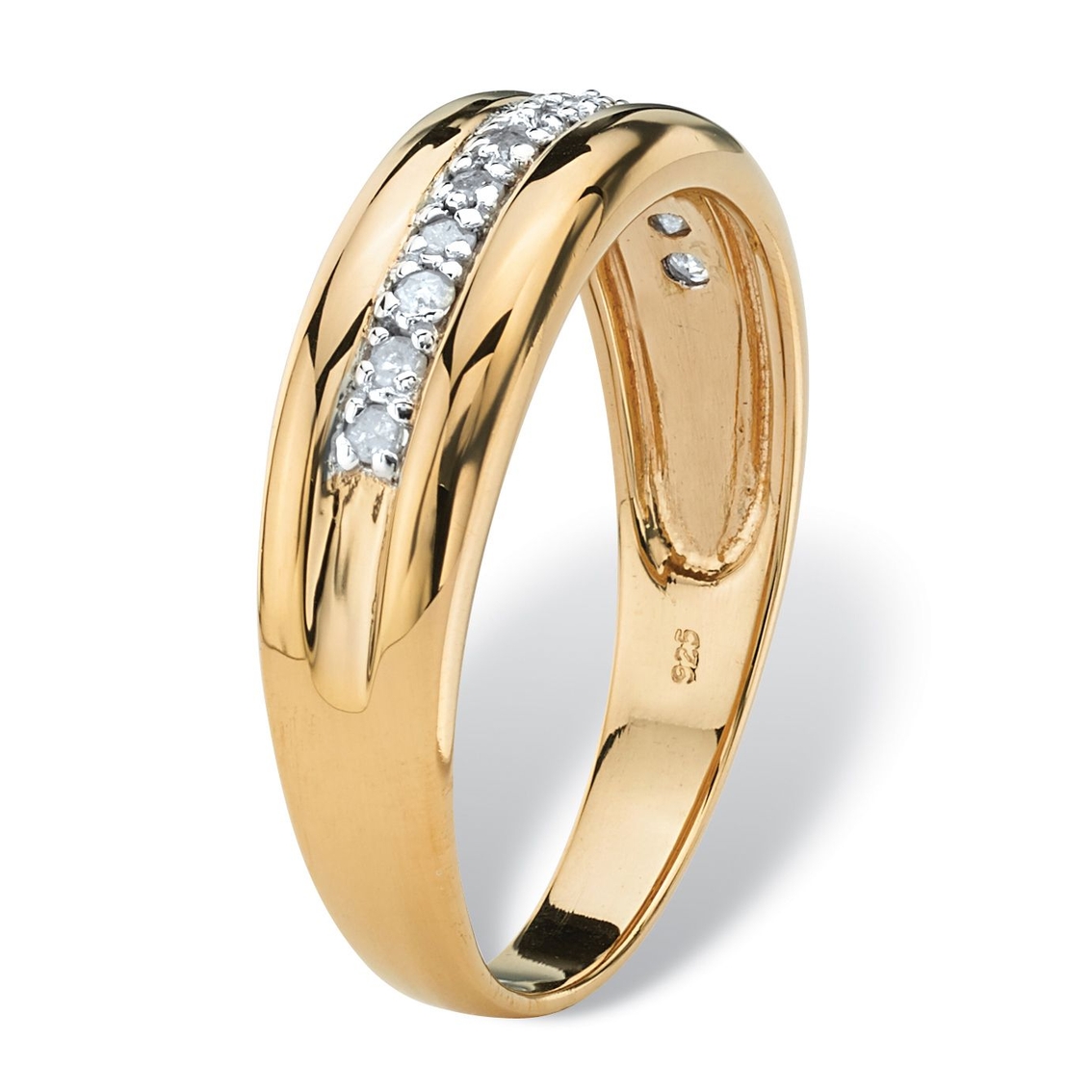 Men's 1/5 TCW Diamond Band in 18k Gold-plated Sterling Silver - Image 2 of 5