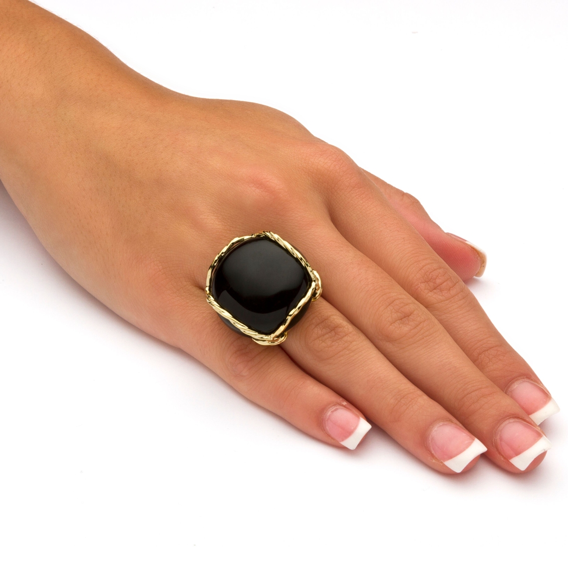 Genuine Black Onyx Gold-Plated Cabochon Pillow Ring - Image 3 of 5