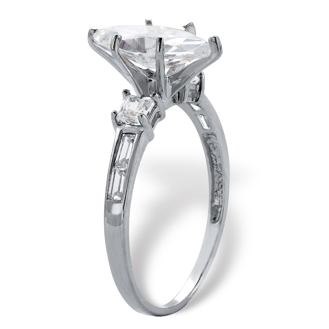 Marquise-Cut Cubic Zirconia Engagement Ring (2.56 TCW ) in Solid 10k White Gold - Image 2 of 5