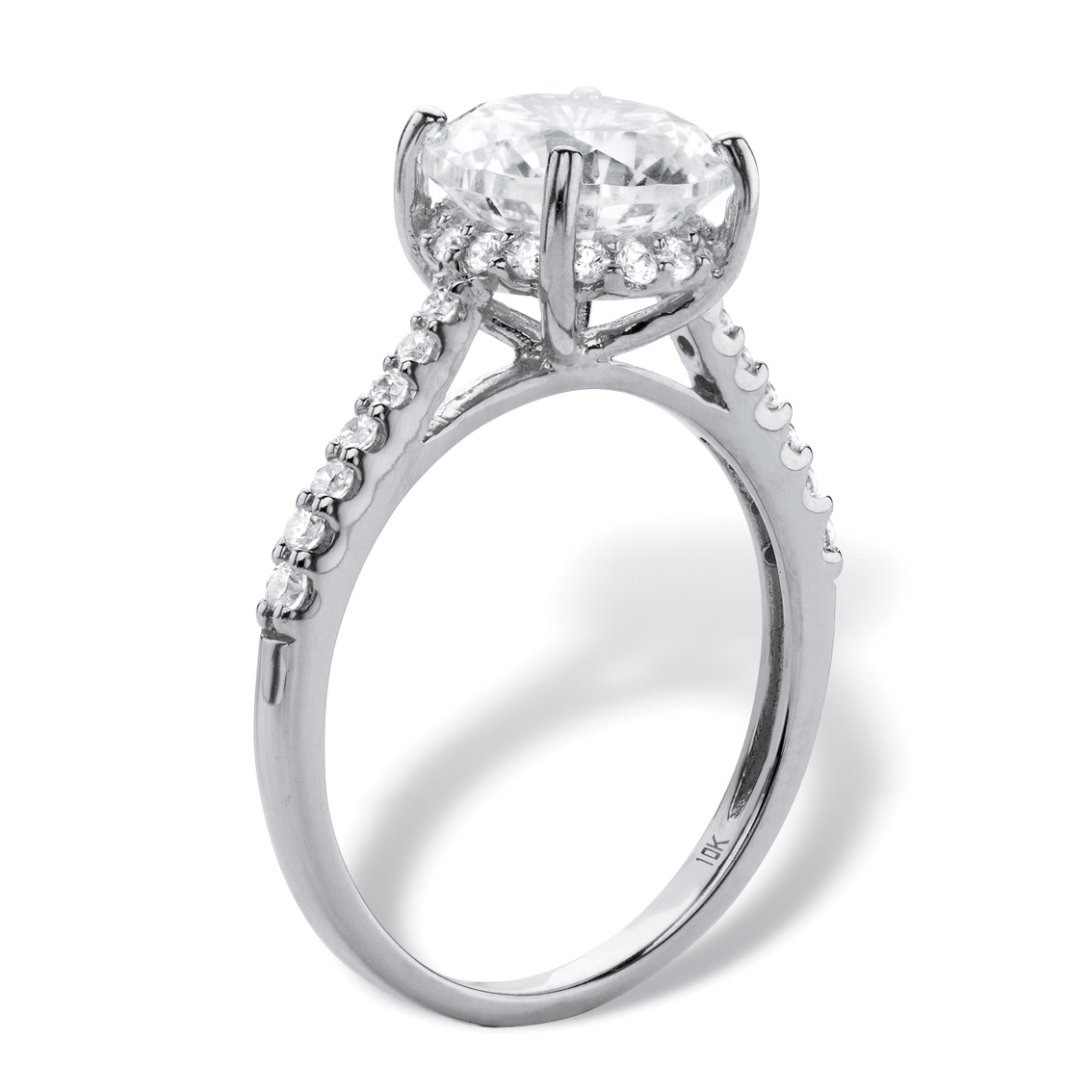 3.31 TCW Round White Cubic Zirconia Bridal Engagement Ring in Solid 10k White Gold - Image 2 of 5
