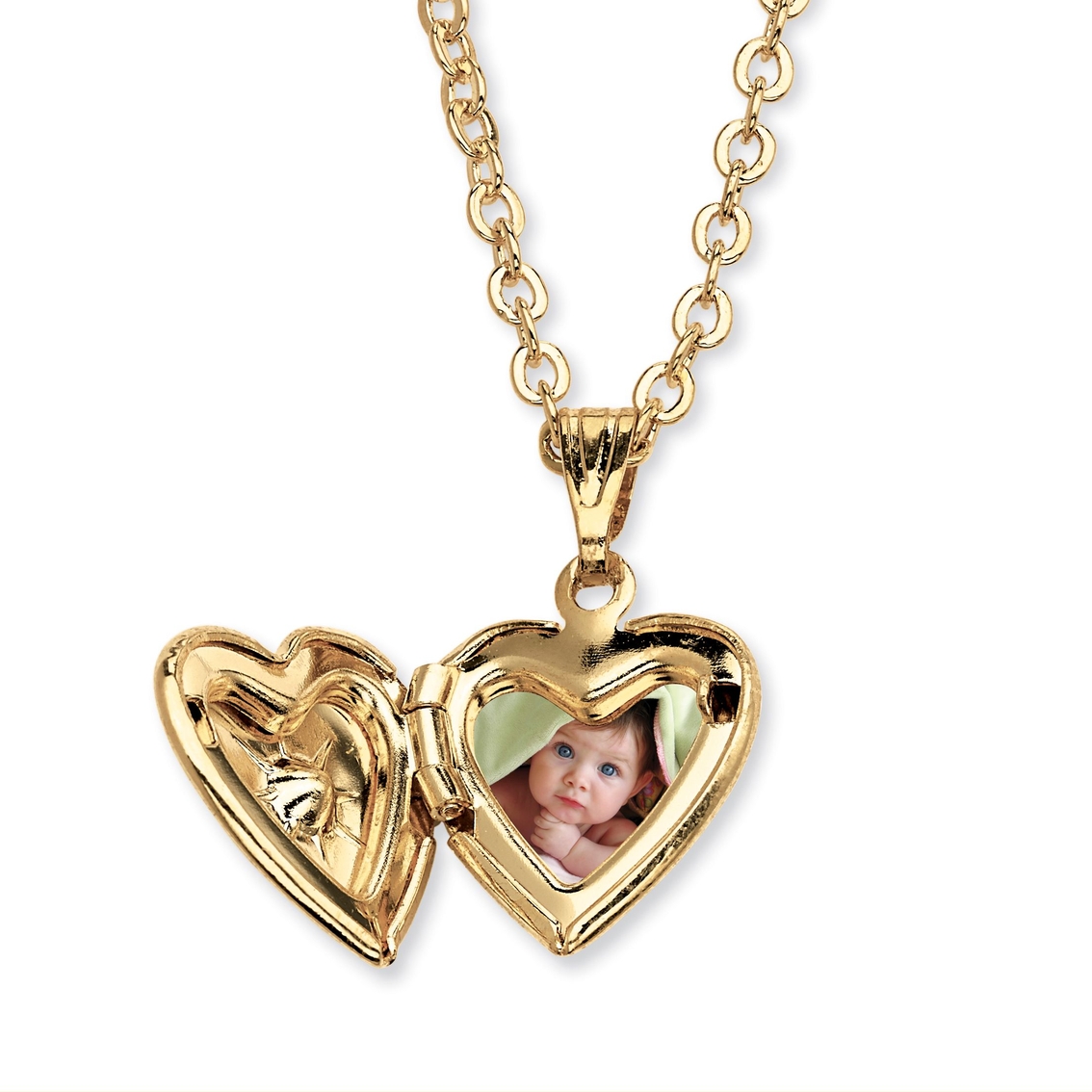 PalmBeach Simulated Birthstone Goldtone Locket with Chain - Image 2 of 4