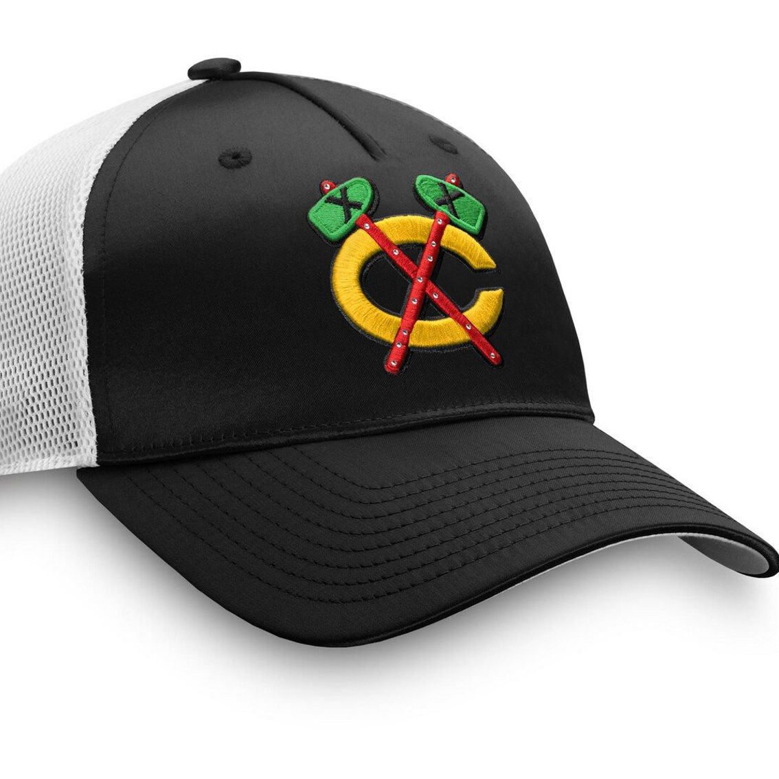 Fanatics Women's Fanatics Black Chicago Blackhawks Exclusive Trucker Snapback Hat - Image 4 of 4
