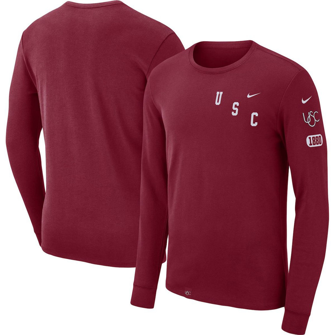 Nike Men's Cardinal USC Trojans Repeat Logo 2-Hit Long Sleeve T-Shirt - Image 2 of 4