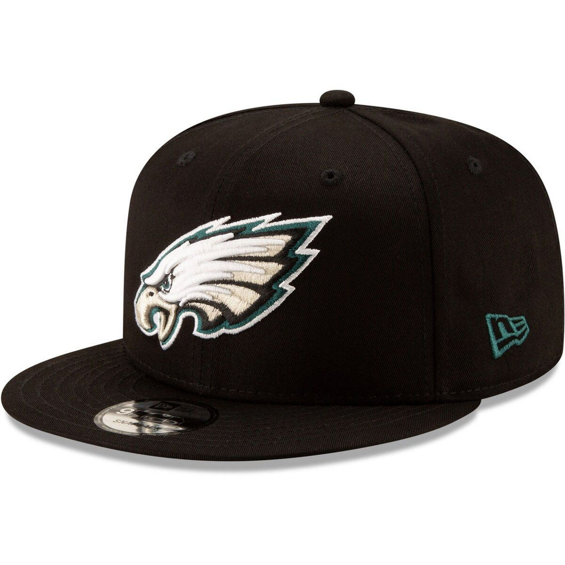 New Era Men's Black Philadelphia Eagles Basic 9FIFTY Adjustable Snapback Hat - Image 2 of 2