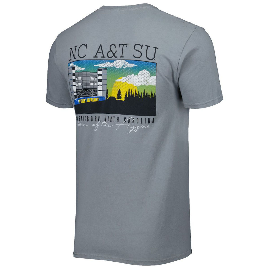 Image One Men's Gray North Carolina A&T Aggies Campus Scenery Comfort Color T-Shirt - Image 4 of 4