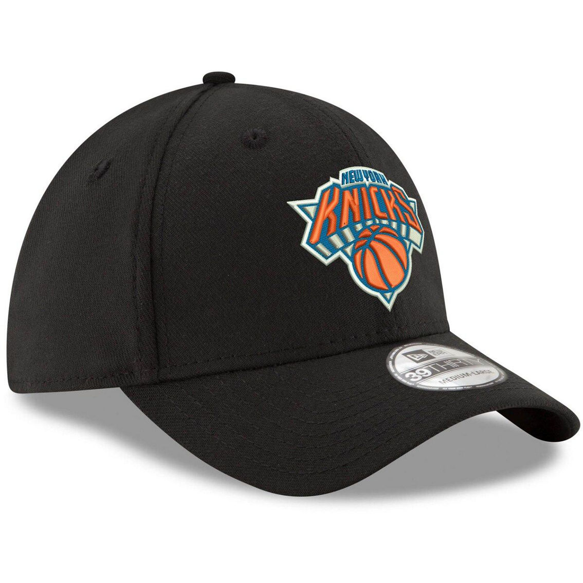 New Era Men's Black New York Knicks Official Team Color 39THIRTY Flex Hat - Image 4 of 4