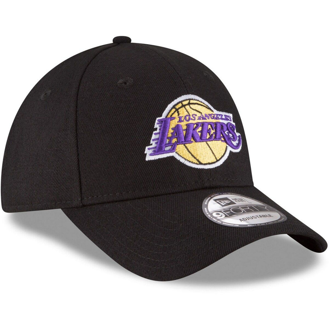 New Era Men's Black Los Angeles Lakers Official Team Color The League 9FORTY Adjustable Hat - Image 4 of 4