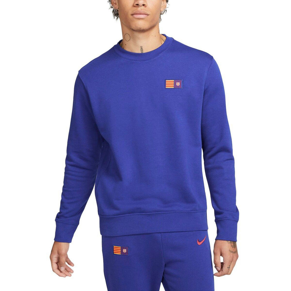Nike Men's Blue Barcelona Club Fleece Pullover Sweatshirt - Image 2 of 4