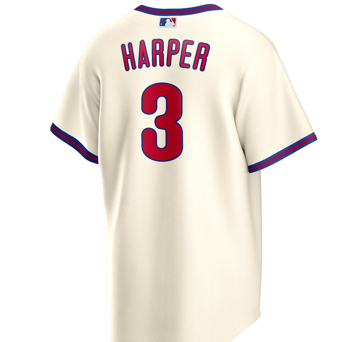 Nike Men's Bryce Harper Cream Philadelphia Phillies Alternate Replica Player Name Jersey - Image 4 of 4