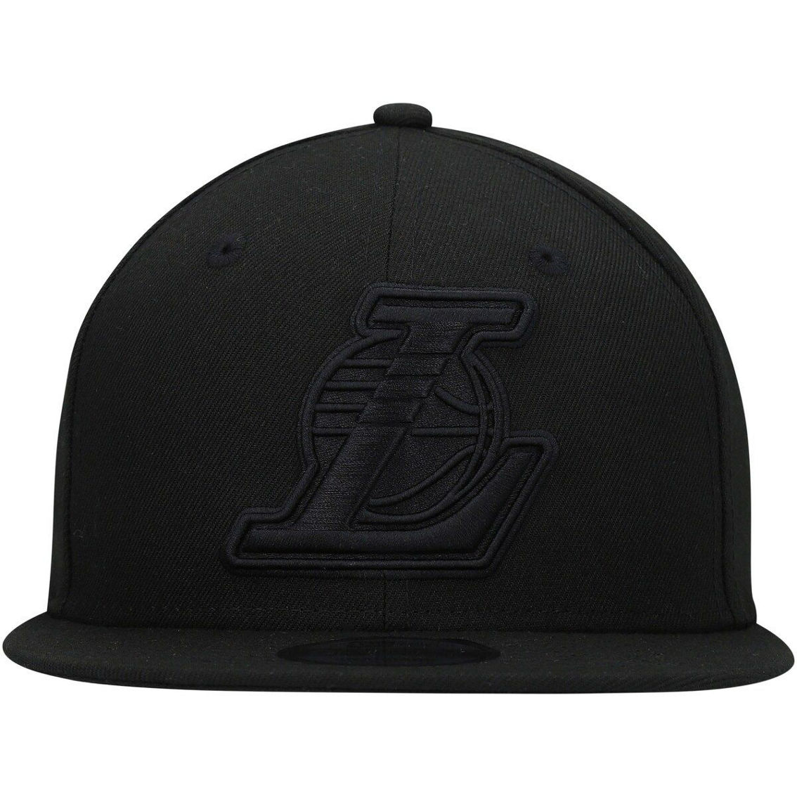 New Era Men's Los Angeles Lakers Black On Black 9FIFTY Snapback Hat - Image 3 of 4