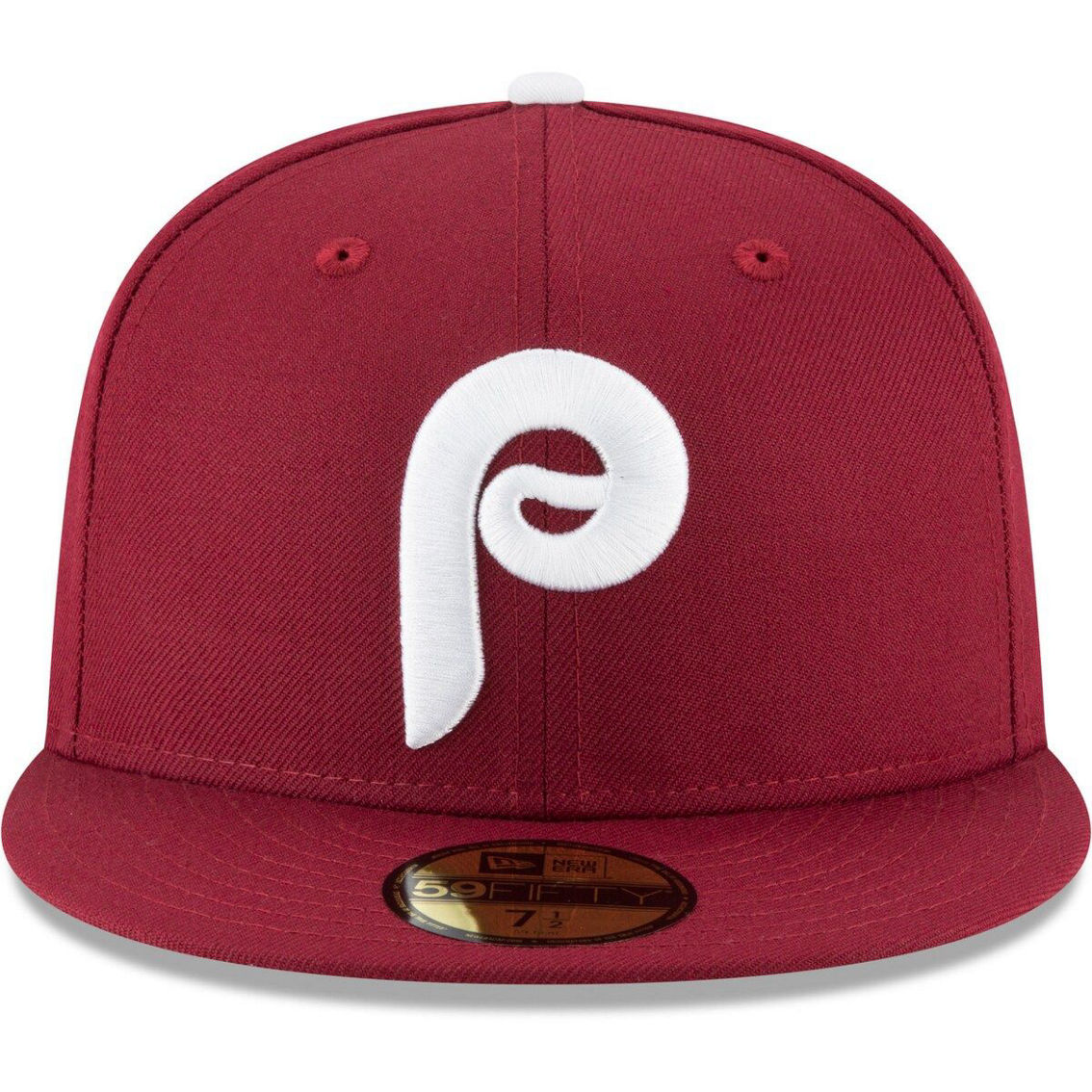 New Era Men's Maroon Philadelphia Phillies Cooperstown Collection Wool 59FIFTY Fitted Hat - Image 3 of 4