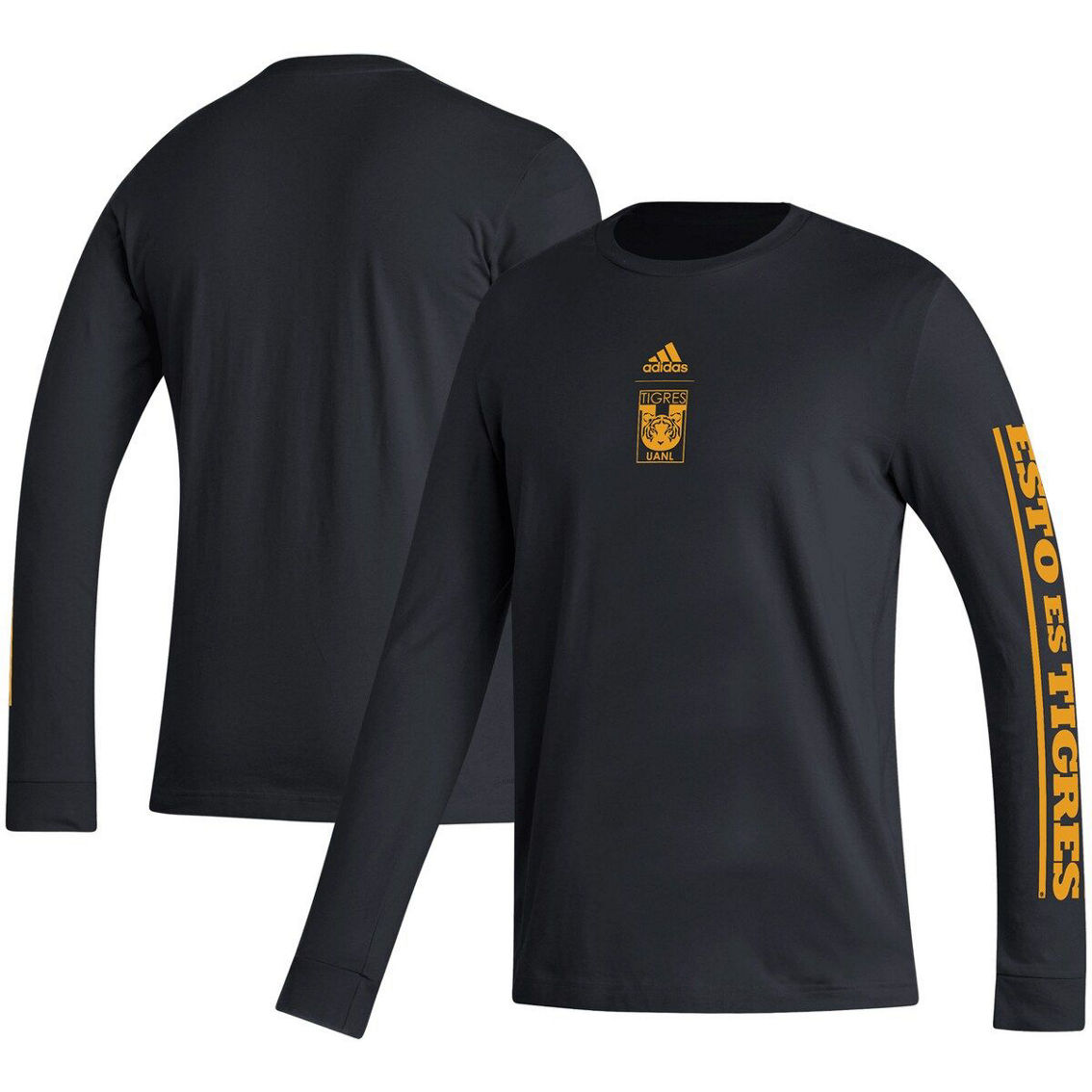 adidas Men's Black Tigres UANL Team Crest Long Sleeve T-Shirt - Image 2 of 4