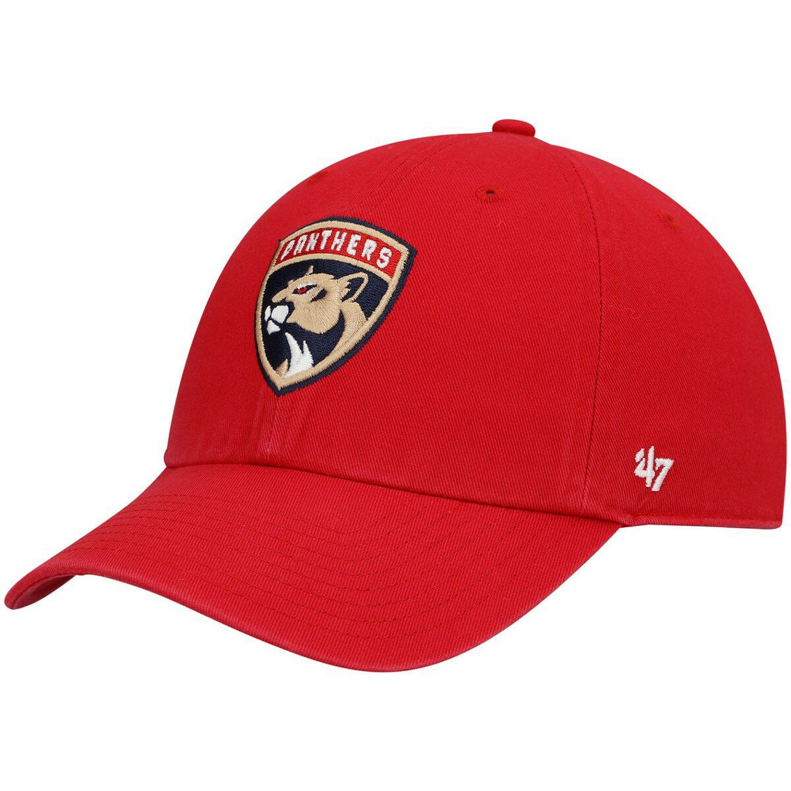'47 Men's Red Florida Panthers Logo Clean Up Adjustable Hat - Image 2 of 4