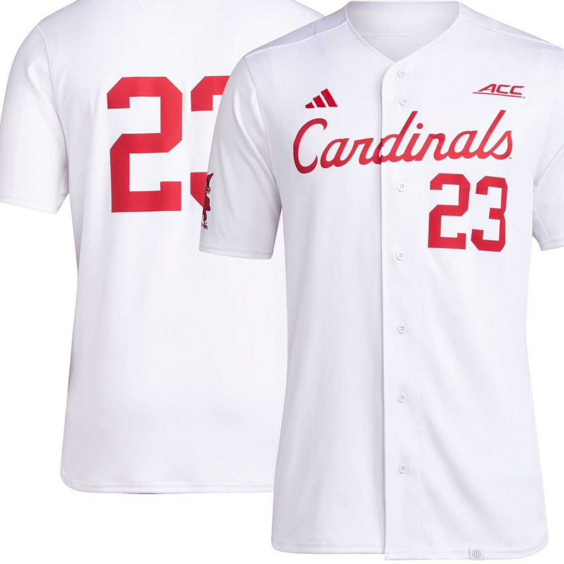 Men's Adidas White Louisville Cardinals Team Baseball Jersey