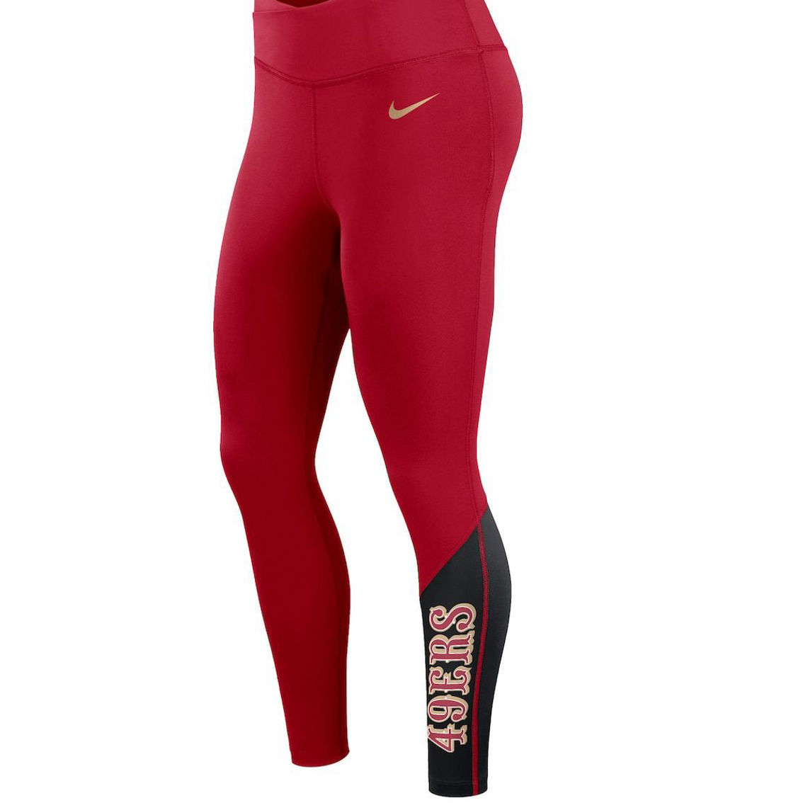 Nike Women's Scarlet/black San Francisco 49ers 7/8 Performance Leggings, Fan Shop