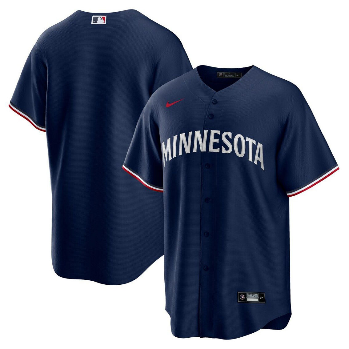 Nike Men's Navy Minnesota Twins Alternate Replica Team Logo Jersey - Image 2 of 4