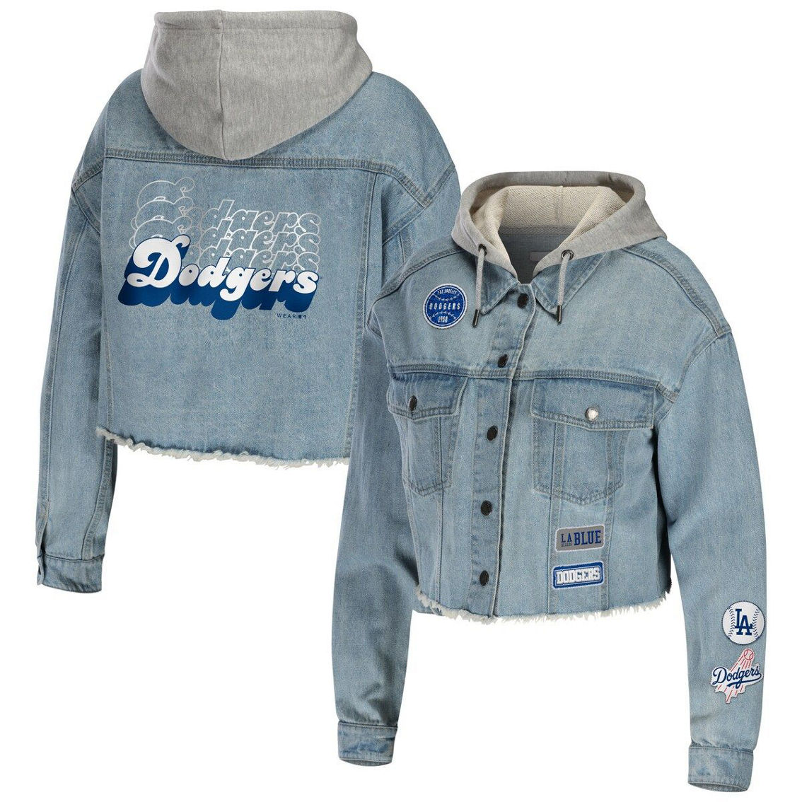 Wear By Erin Andrews Women's Los Angeles Dodgers Hooded Full-button Denim  Jacket, Fan Shop