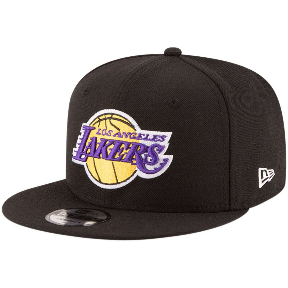 New Era Men's Black Los Angeles Lakers Official Team Color 9FIFTY Snapback Hat - Image 2 of 4