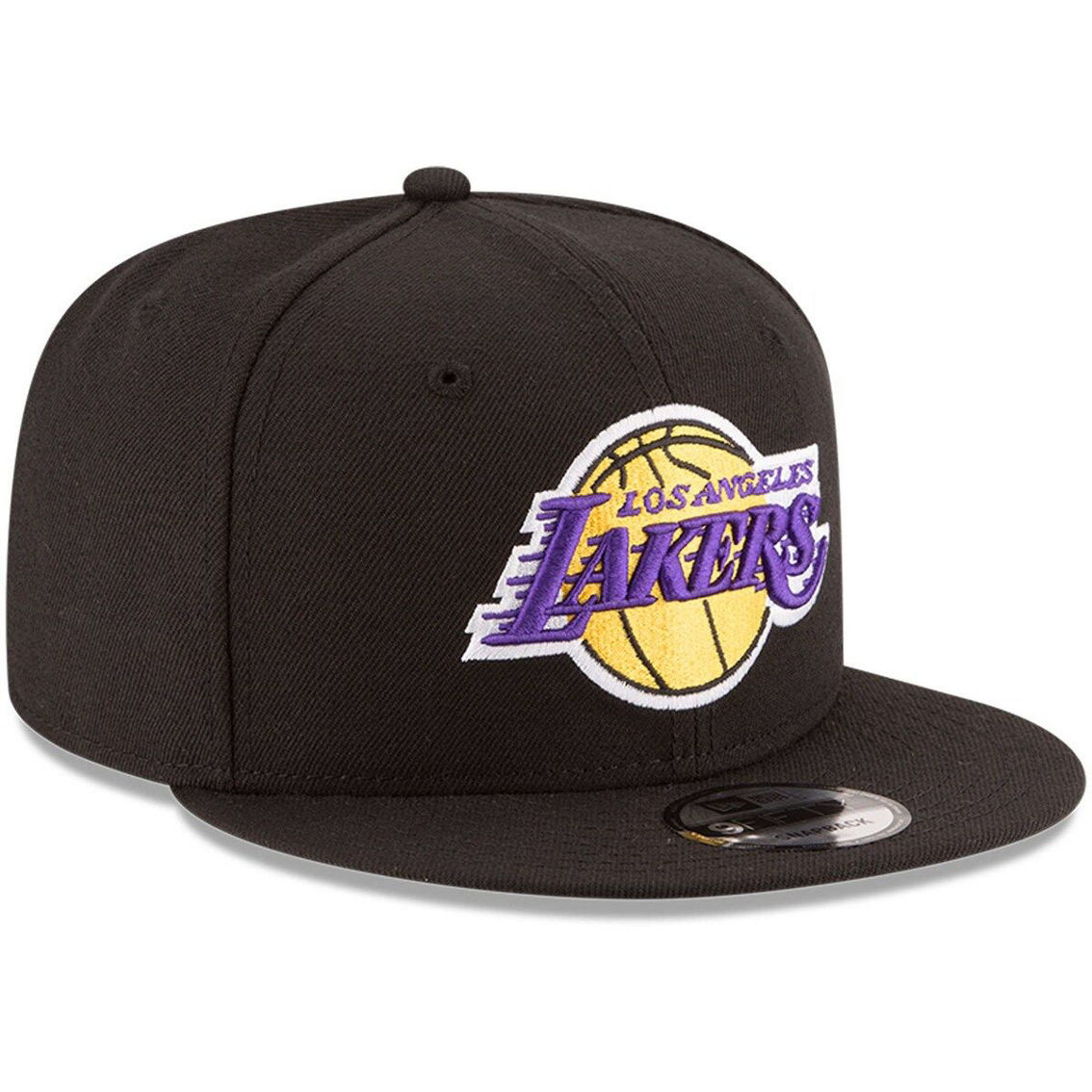 New Era Men's Black Los Angeles Lakers Official Team Color 9FIFTY Snapback Hat - Image 4 of 4