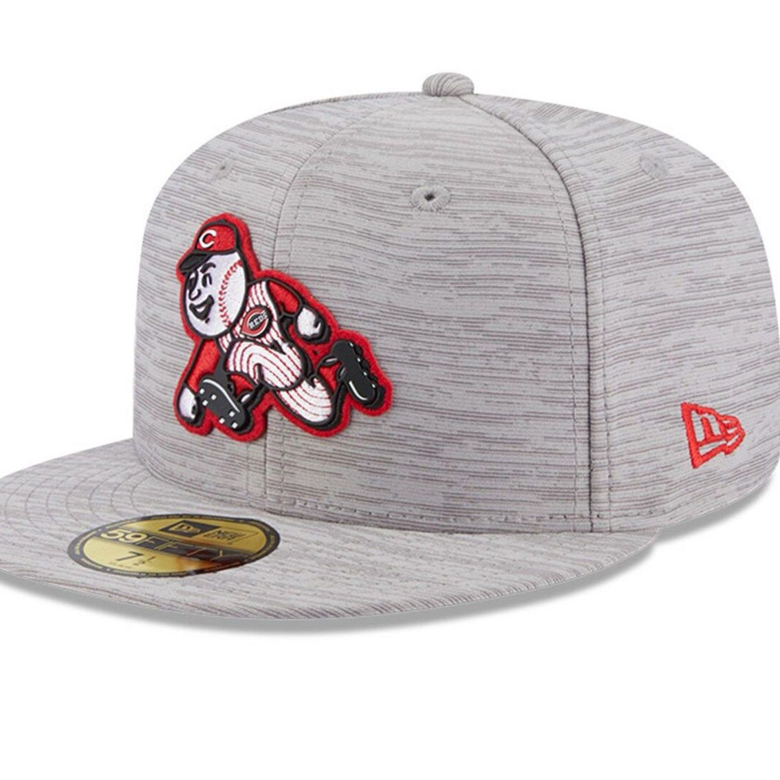 New Era Men's Gray Cincinnati Reds 2023 Clubhouse 59FIFTY Fitted Hat - Image 2 of 4