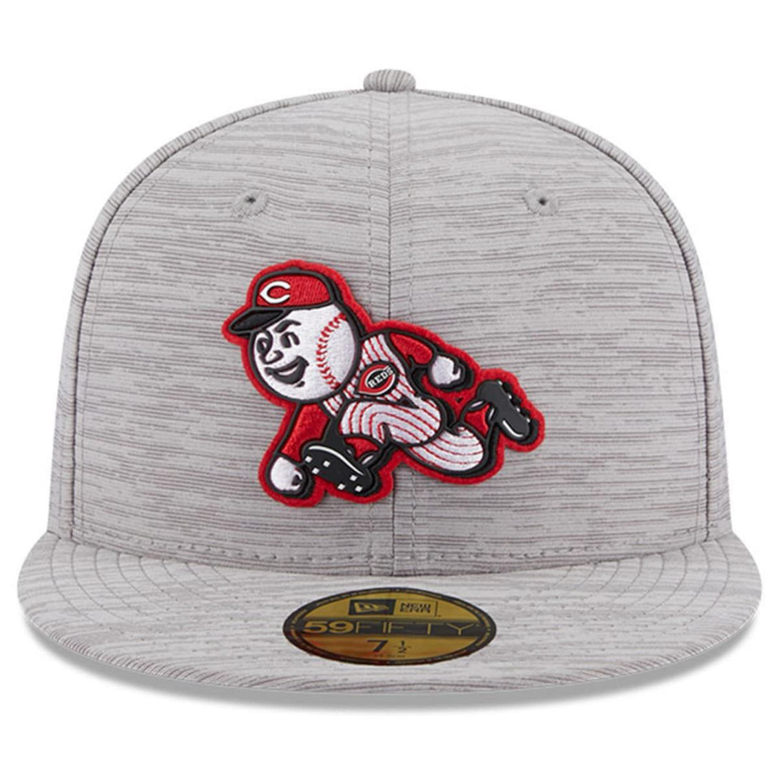New Era Men's Gray Cincinnati Reds 2023 Clubhouse 59FIFTY Fitted Hat - Image 3 of 4