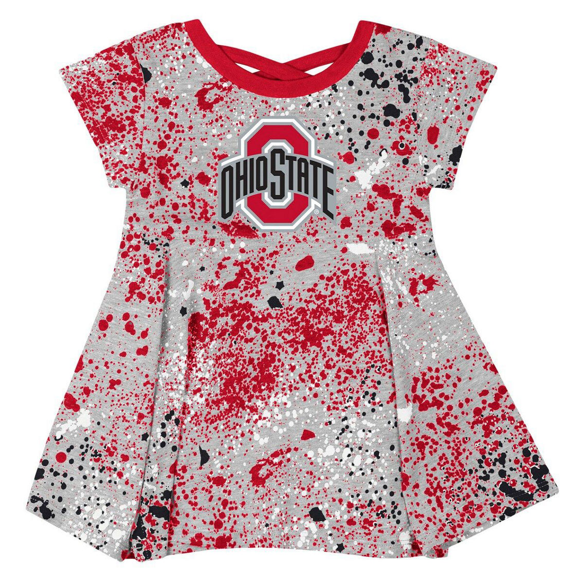 Colosseum Girls Infant Gray Ohio State Buckeyes Sweet Pea Dress - Image 3 of 4