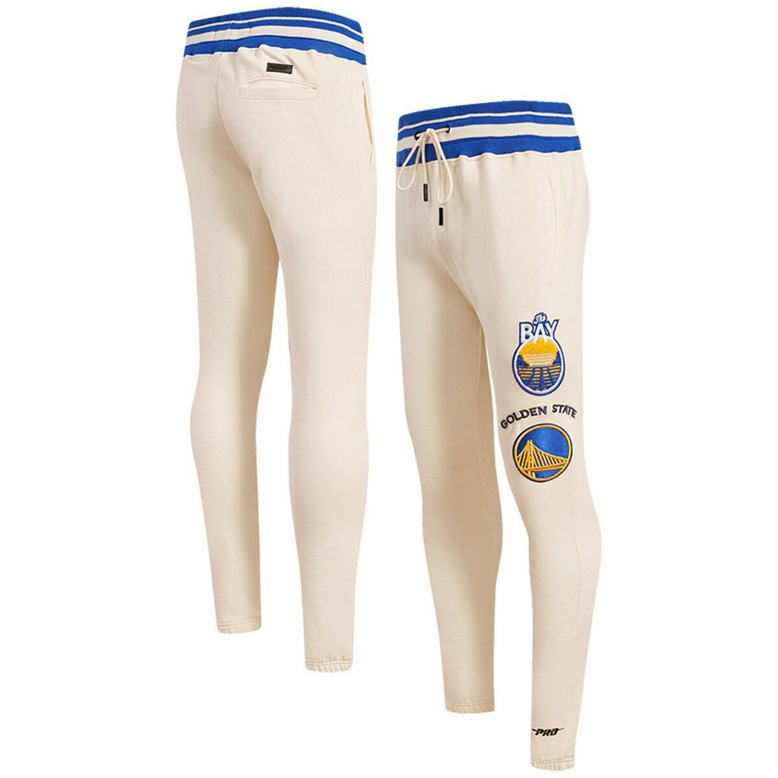 Pro Standard Men's Cream Golden State Warriors Retro Classic Fleece Sweatpants - Image 2 of 4
