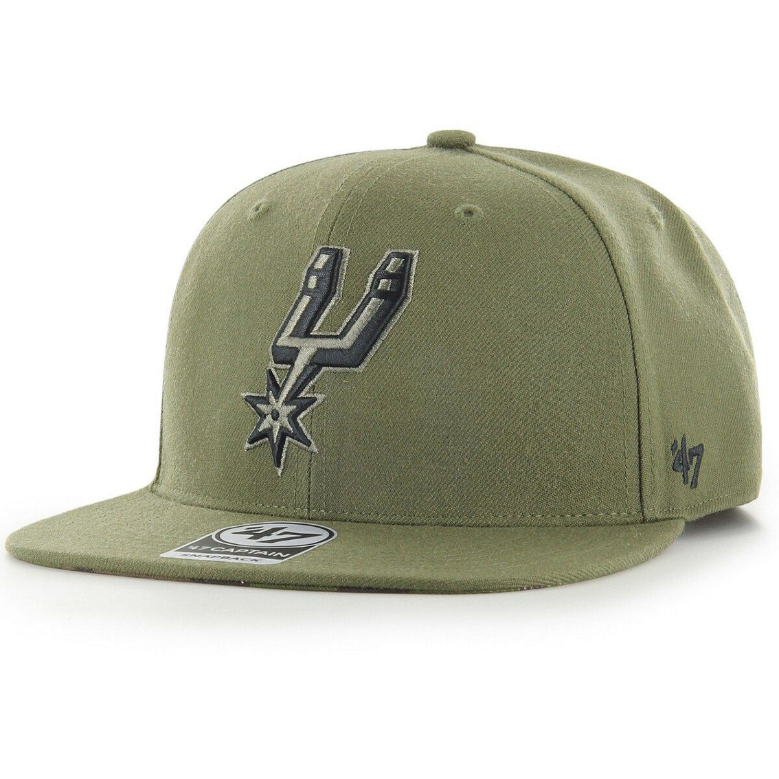 '47 Men's Olive San Antonio Spurs Ballpark Camo Captain Snapback Hat - Image 2 of 4