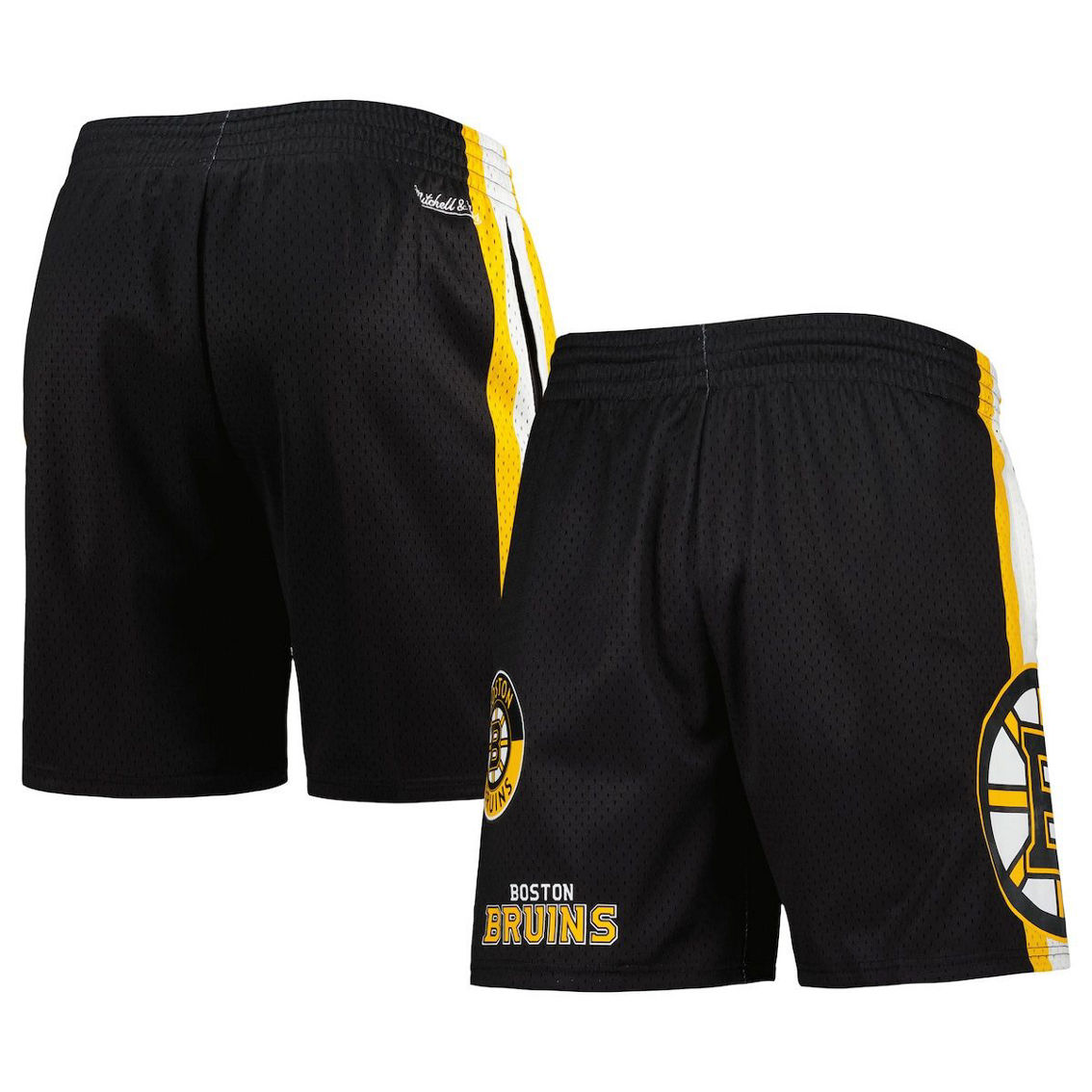 Mitchell & Ness Men's Black Boston Bruins City Collection Mesh Shorts - Image 2 of 4