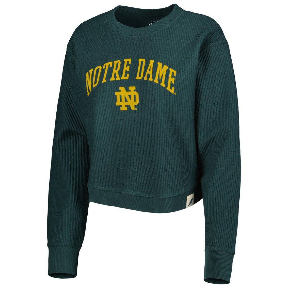 League Collegiate Wear Women's Green Notre Dame Fighting Irish Classic Campus Corded Timber Sweatshirt - Image 3 of 4