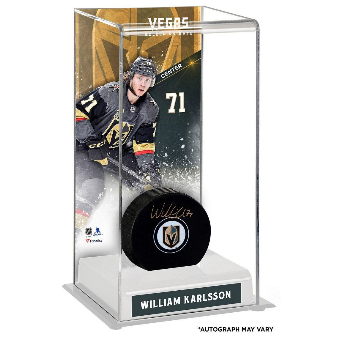 Fanatics Authentic William Karlsson Vegas Golden Knights Autographed Puck with Deluxe Tall Hockey Puck Case - Image 2 of 2