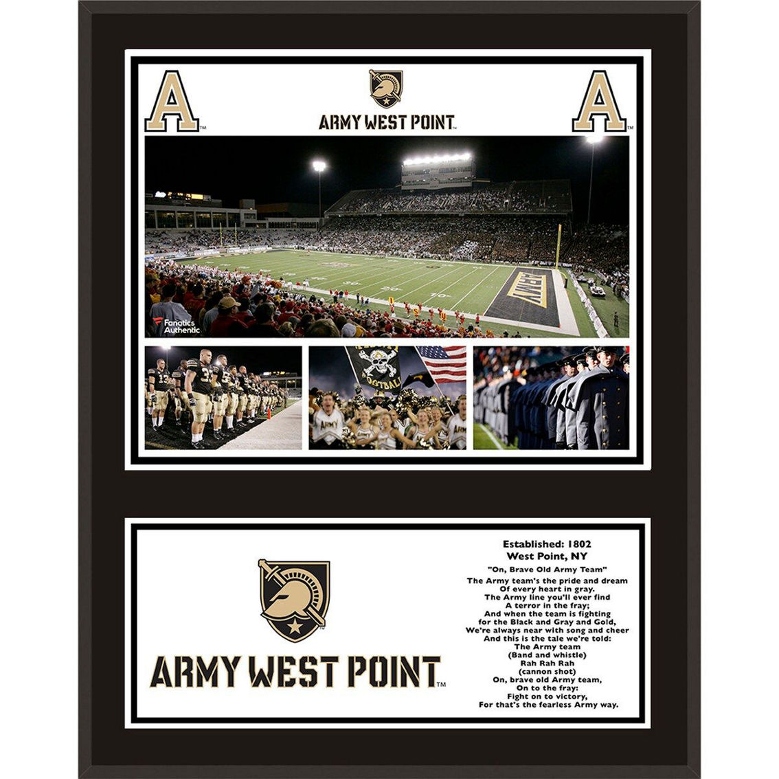 Fanatics Authentic Army Black Knights 12'' x 15'' Sublimated Team Plaque - Image 2 of 2