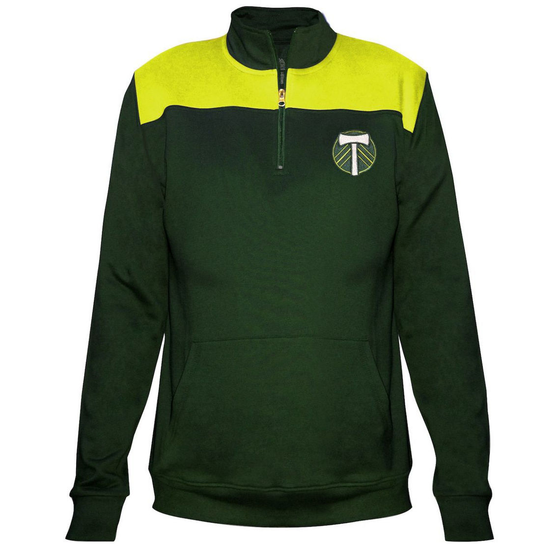Majestic Women's Green Portland Timbers 1/4-Zip Pullover Jacket - Image 2 of 3