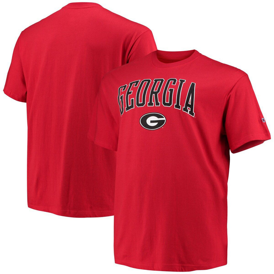 Champion Men's Red Georgia Bulldogs Big & Tall Arch Over Wordmark T-Shirt - Image 2 of 4