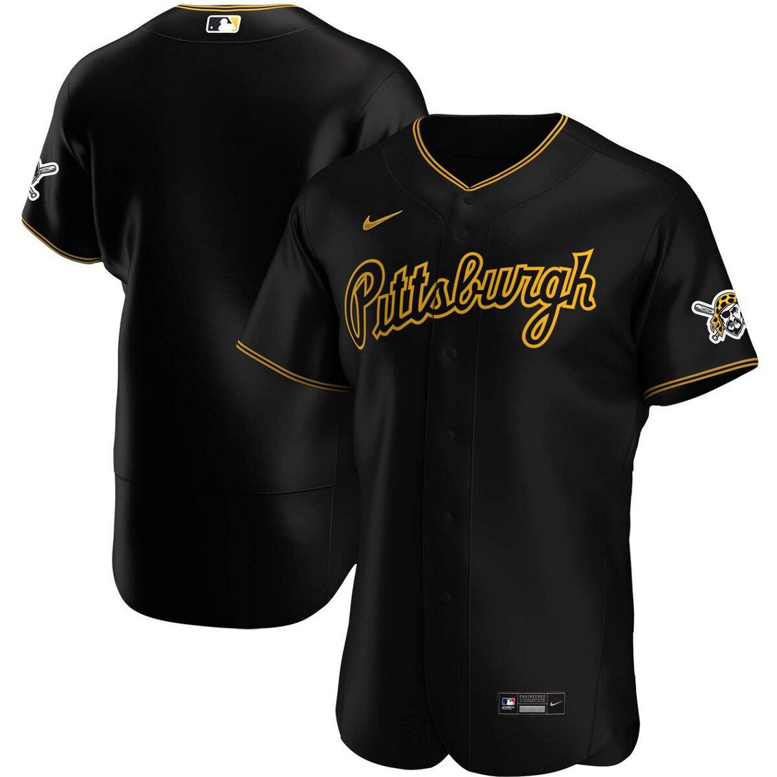 Nike Men's Black Pittsburgh Pirates Alternate Authentic Team Jersey - Image 2 of 4