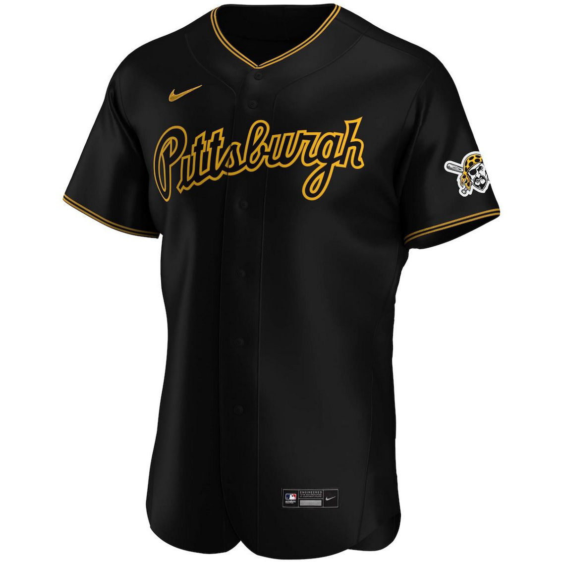 Nike Men's Black Pittsburgh Pirates Alternate Authentic Team Jersey - Image 3 of 4