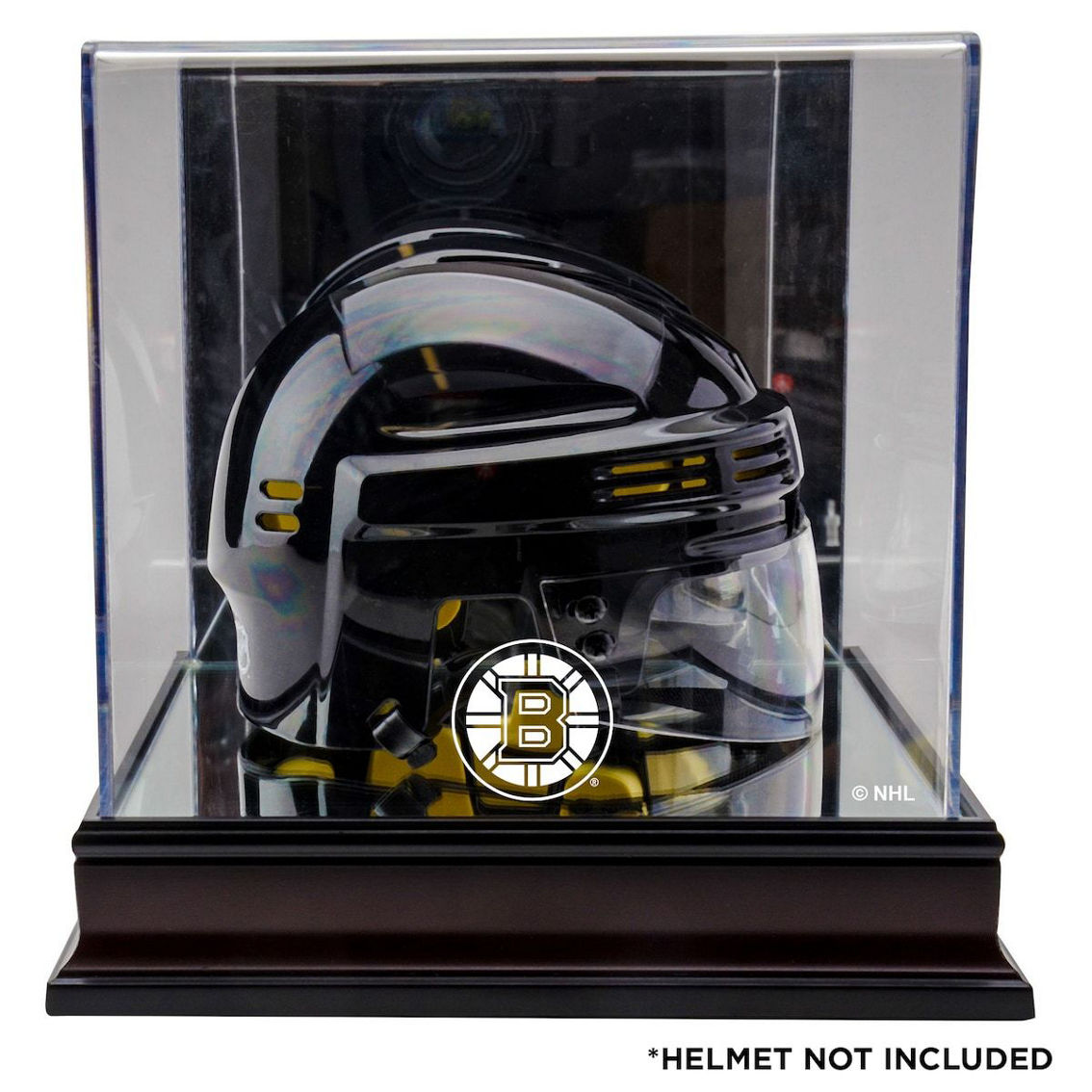 Fanatics Authentic Boston Bruins Team Logo Mahogany Mini Helmet Display Case - Image 2 of 2
