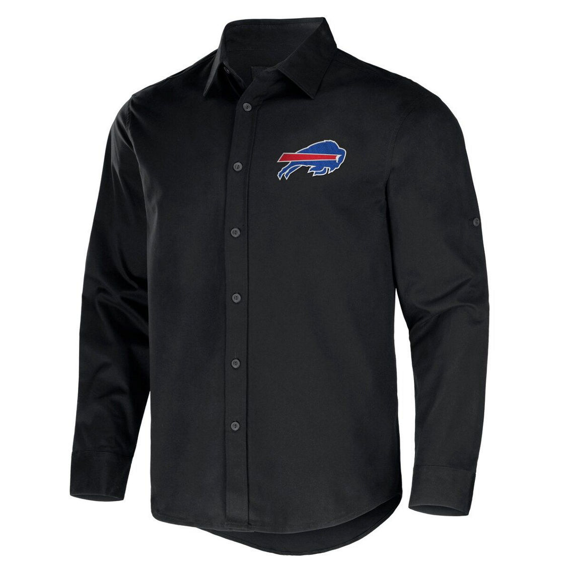 NFL x Darius Rucker Collection by Fanatics Men's Black Buffalo Bills Convertible Twill Long Sleeve Button-Up Shirt - Image 3 of 4