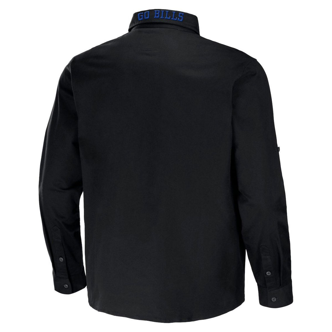 NFL x Darius Rucker Collection by Fanatics Men's Black Buffalo Bills Convertible Twill Long Sleeve Button-Up Shirt - Image 4 of 4
