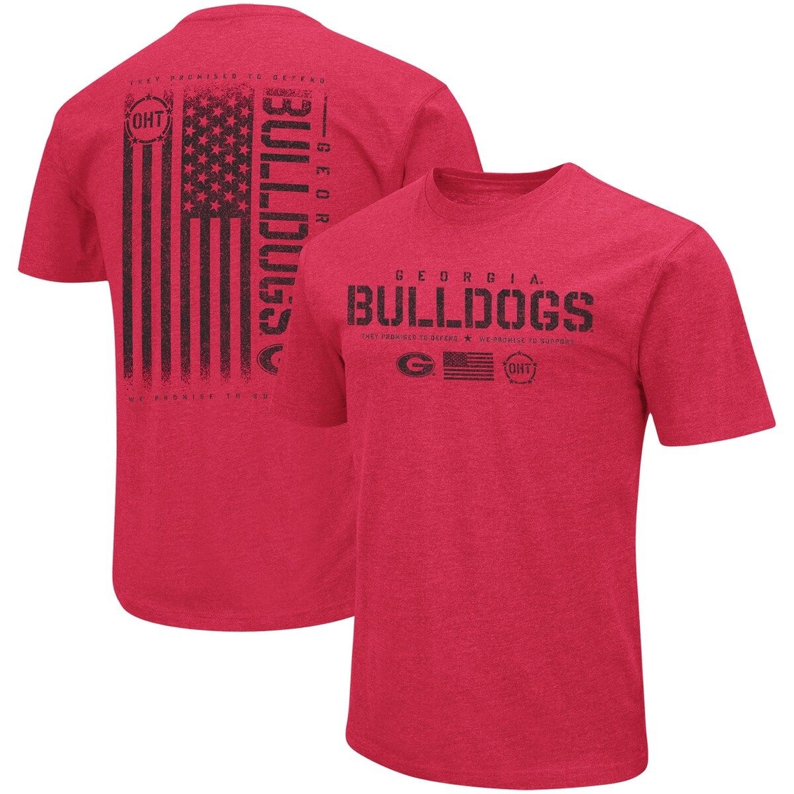 Colosseum Men's Red Georgia Bulldogs OHT Military Appreciation Team Color 2-Hit T-Shirt - Image 2 of 4