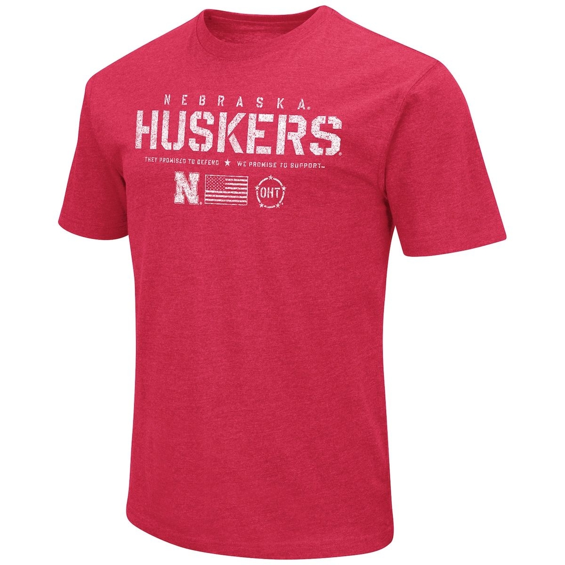 Colosseum Men's Scarlet Nebraska Huskers OHT Military Appreciation Flag 2.0 T-Shirt - Image 3 of 4