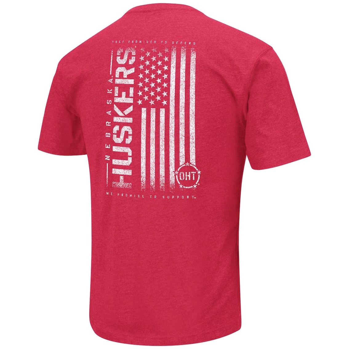 Colosseum Men's Scarlet Nebraska Huskers OHT Military Appreciation Flag 2.0 T-Shirt - Image 4 of 4