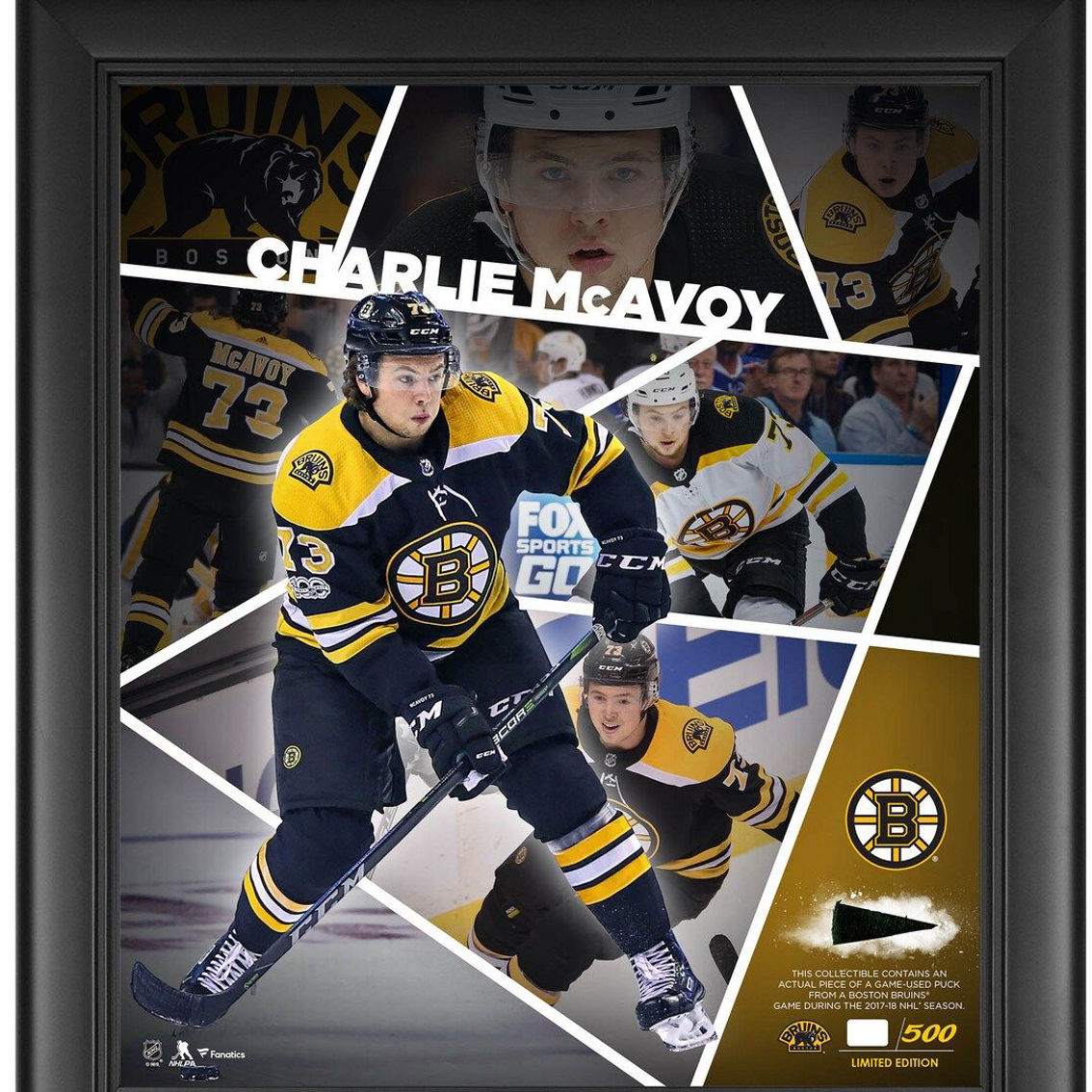 Fanatics Authentic Charlie McAvoy Boston Bruins Framed 15'' x 17'' Impact Player Collage with a Piece of Game-Used Puck - Limited Edition of 500 - Image 2 of 2